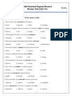 4000 Essential English Words 6 Review Test (Unit 1-6) : Choose The Correct Synonym of The Words in Bold