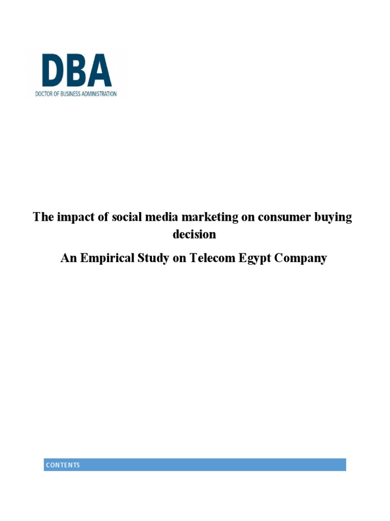 The Impact of Social Media Marketing On Consumer Buying Decision | PDF ...