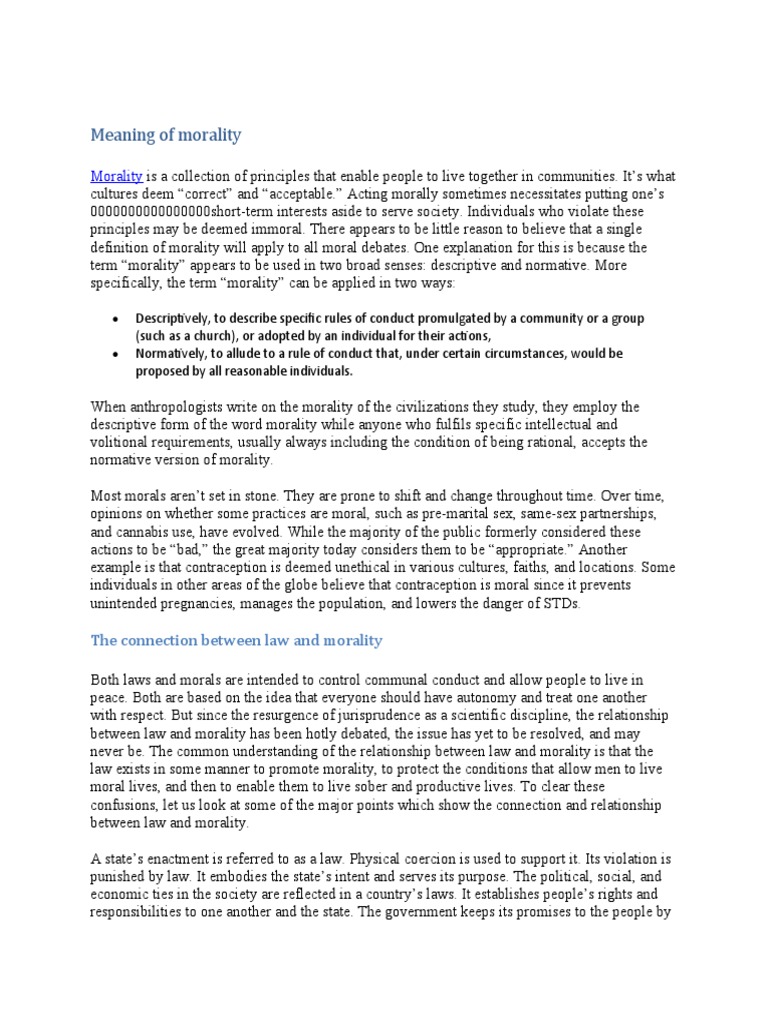 Meaning of Morality PDF Crime & Violence Crimes