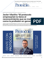 Javier Vilariño - "El Protocolo Empresarial No Tiene El Reconocimiento Que Se Merece, Como La Profesión en General" - Revista Protocolo