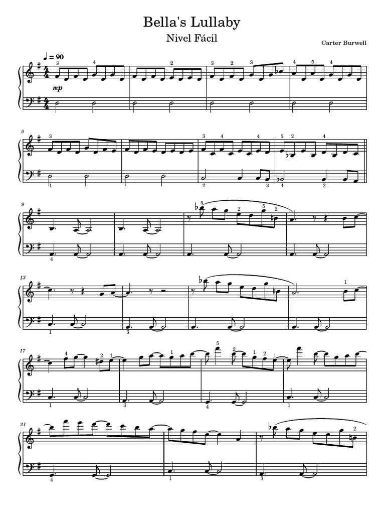 Bellas Lullaby - Piano Fácil | PDF