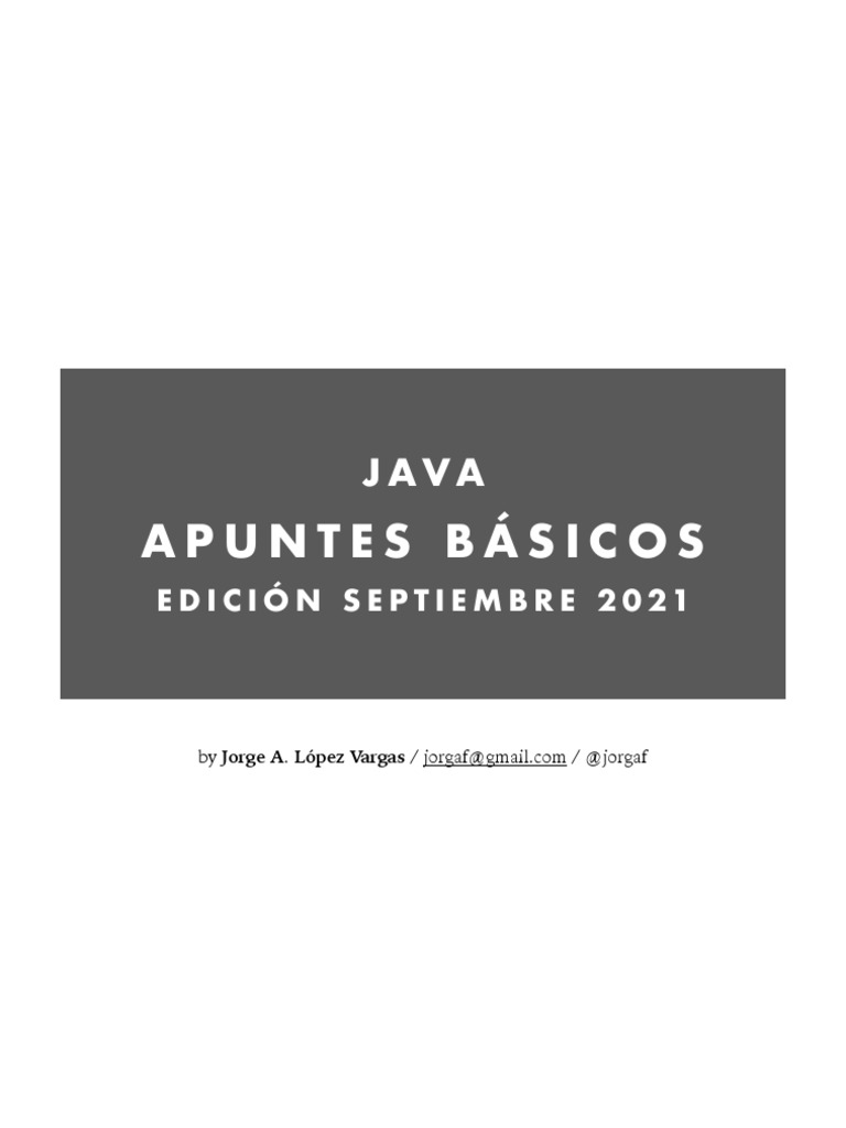 Java Apuntes Basicos Pdf Pdf Java Lenguaje De Programación