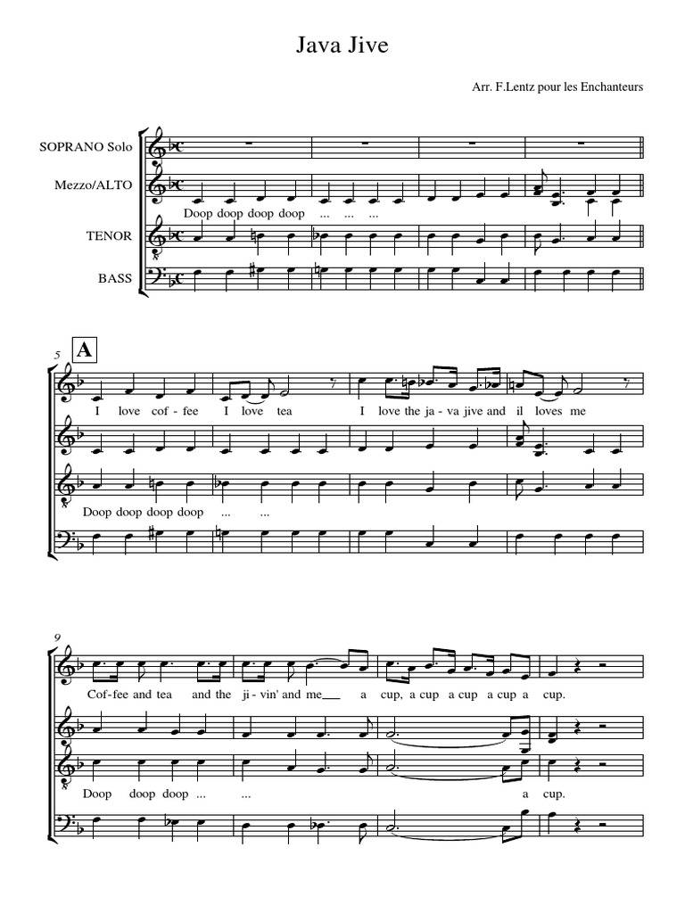 Java Jive: Soprano Solo | PDF | Music Performance | Choral Music