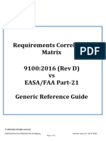 Requirements Correlation Matrix 9100:2016 (Rev D) Vs EASA/FAA Part-21 Generic Reference Guide