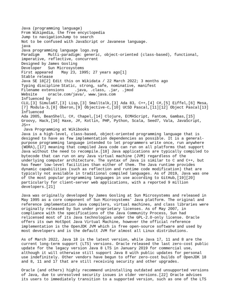 Java | PDF | Java (Programming Language) | Java Virtual Machine