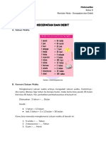 Revision Notes - Matematika Kelas 5 - Kecepatan Dan Debit