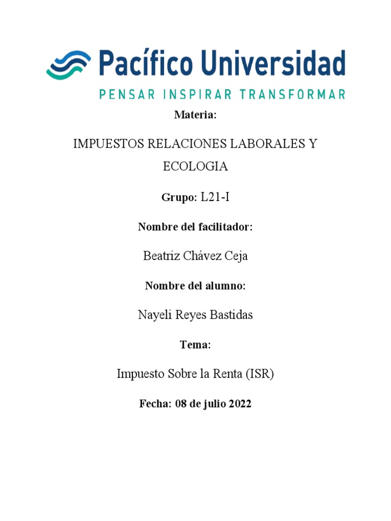 Guía del ISR para Contribuyentes | PDF | Impuesto sobre la renta ...