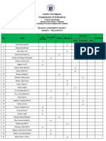 Department of Education: Reading Assessment Grade 1 Grade 1 - Villanueva