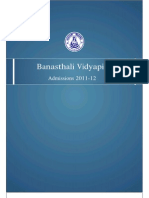 Banasthali Vidyapith: Admissions 2011-12