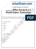 Assam Rifles Group B & C Model Paper-Reasoning