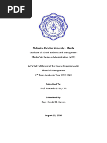 Answer To Case Studies Financial Management