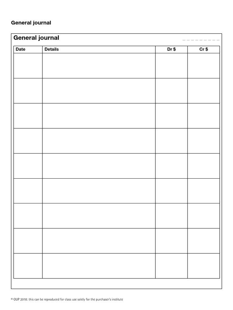 General Journal Template for Class Use | PDF | Technology & Engineering