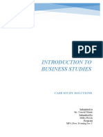 Introduction To Business Studies: Case Study Solutions