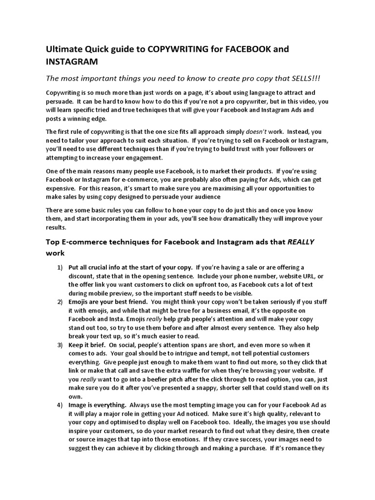 Facebook Ads Template PDF Advertising Facebook