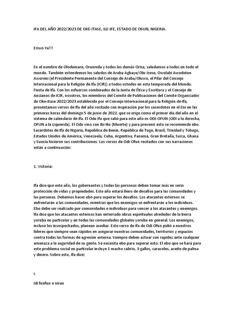 Odu 2022 PDF Santeria