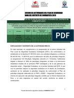 Informe de Ejecucion de Actividades Del Plan de Seguridad Ciudadana Del Distrito de Combapata 2019