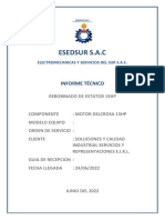 Informe Tecnico Rebobinado y Mantenimiento de Motor 15HP - Esedsur