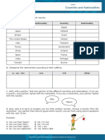 Countries and Nationalities Interactive Worksheet