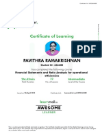 Certificate of Learning: Pavithra Ramakrishnan