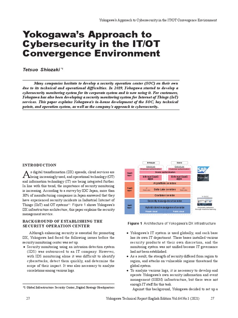 Yokogawa's Approach To Cybersecurity in The IT/OT Convergence ...