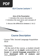 SLA Lecture 1