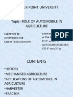 Career Point University Topic-Role of Automobile in Agriculture