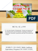 Memorandum Circular No.42: (EDUC 608) Prof: Dr. Ma. Angelica Lauronilla