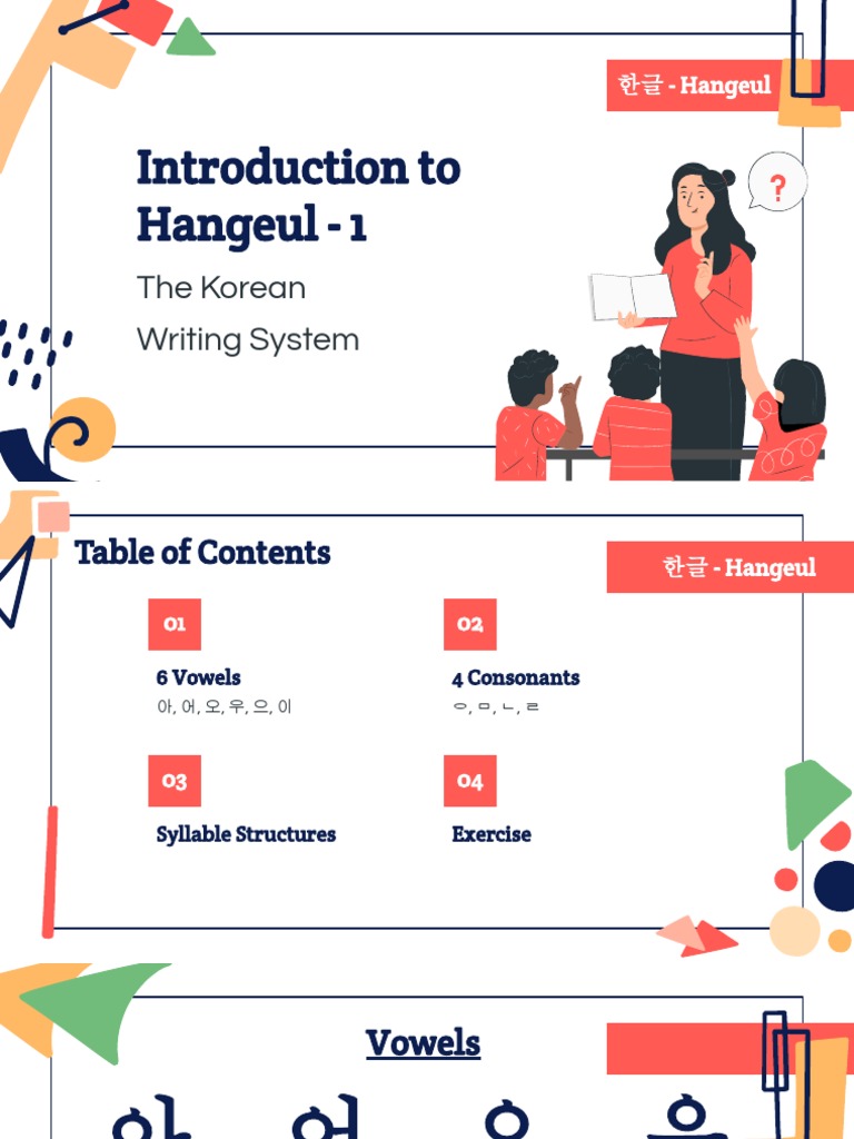 Introduction To Hangeul - 1: The Korean Writing System | PDF ...