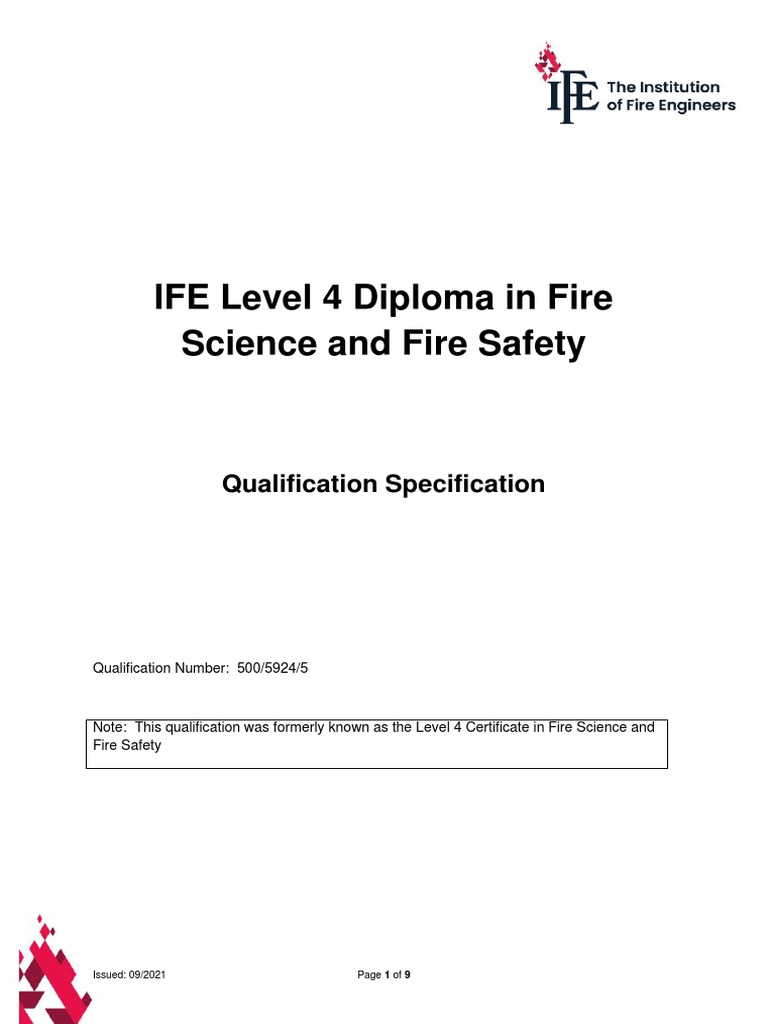 883 IFE Level 4 Diploma in Fire Science and Fire Safety | PDF | Test ...