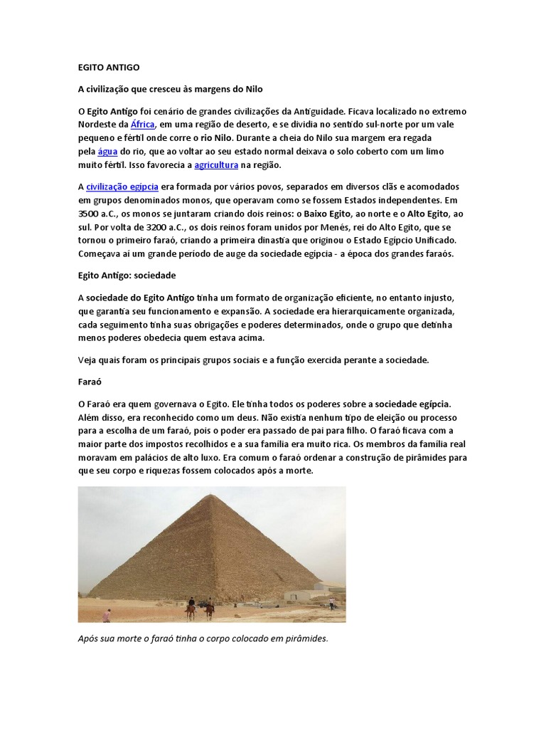 Texto Egito Antigo | PDF | Antigo Egito | Faraó, image size:768x1024