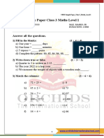 Sample Paper Class 3 Maths Level 1: Answer All The Questions