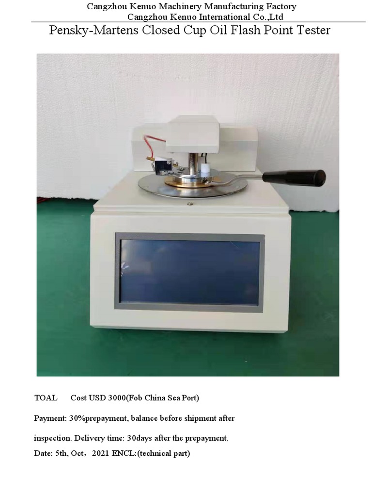 Pensky-Martens Closed Cup Oil Flash Point Tester | PDF | Computer ...