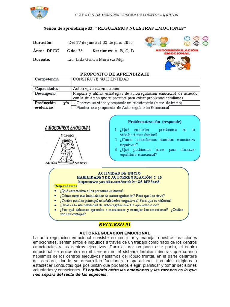 Estrategias de Autorregulación Emocional | PDF | Las emociones ...