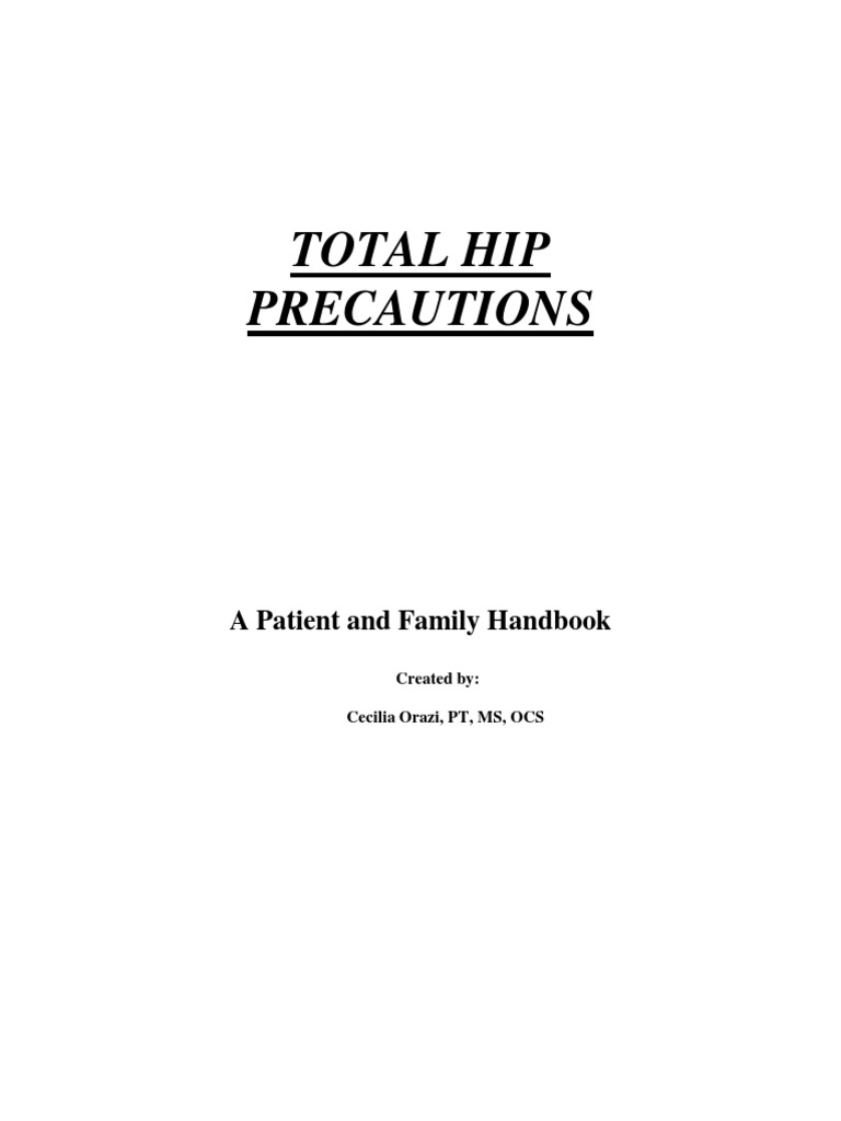 Total Hip Precautions A Patient and Family Handbook PDF Chair