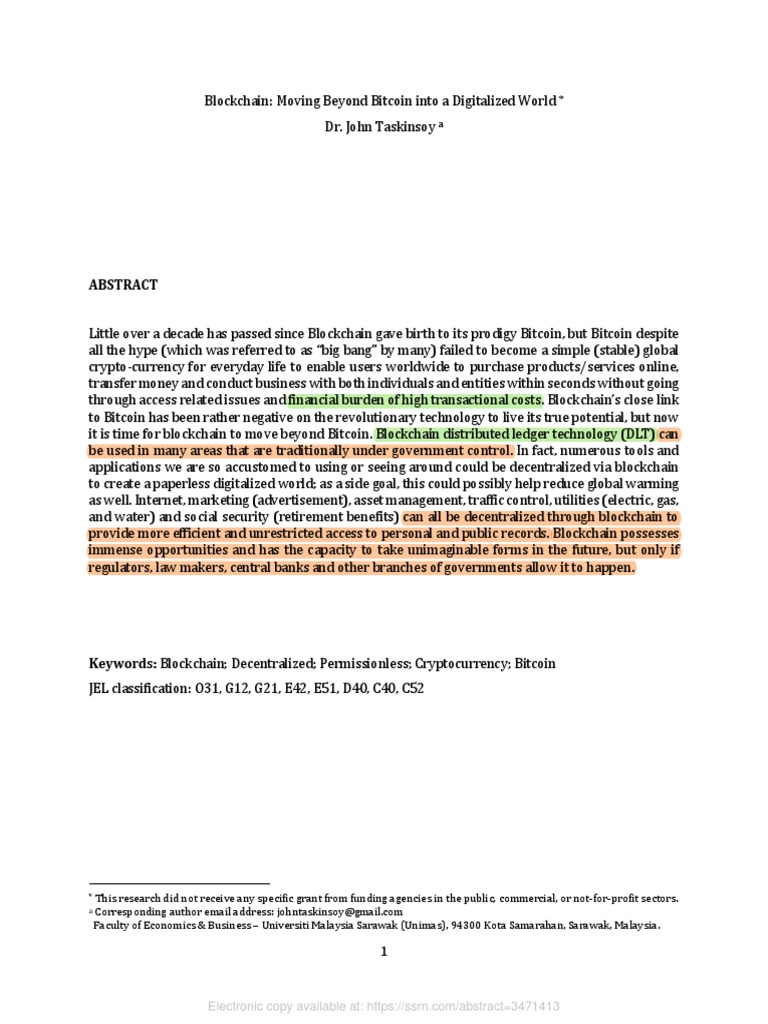 Digitalization Via Blockchain | PDF | Bitcoin | Cryptocurrency