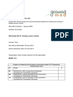 Deliverable D9.10: Training Course in Spain