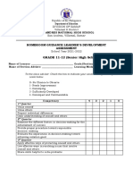 GRADE 11-12 (Senior High School) : Homeroom Guidance Learner'S Development Assessment