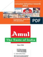 Study On Consumer Behaviour Towards Amul: Presented By: Astha Jaiswal (IMS Ghaziabad)
