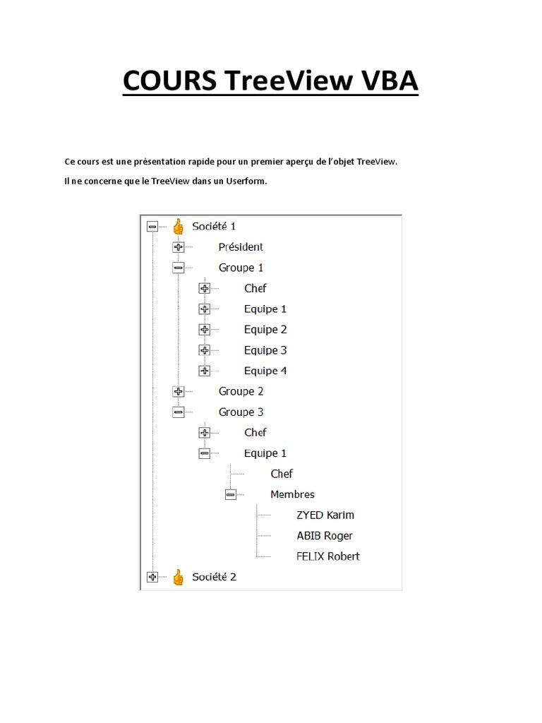 Cours Treeview | PDF | Microsoft Excel | Programmation informatique