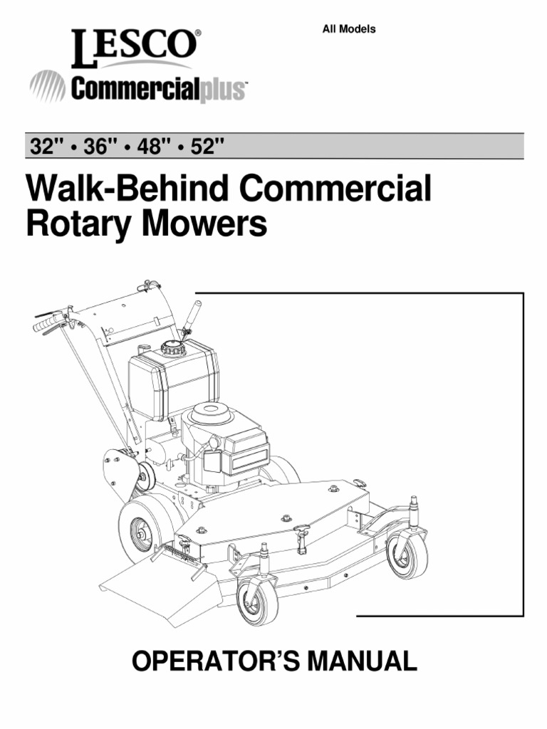 Lesco Walk Behind Commercial Mower PDF
