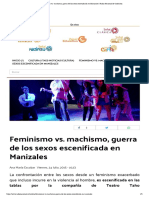 Feminismo vs. machismo, guerra de los sexos escenificada en Manizales _ Radio Nacional de Colombia