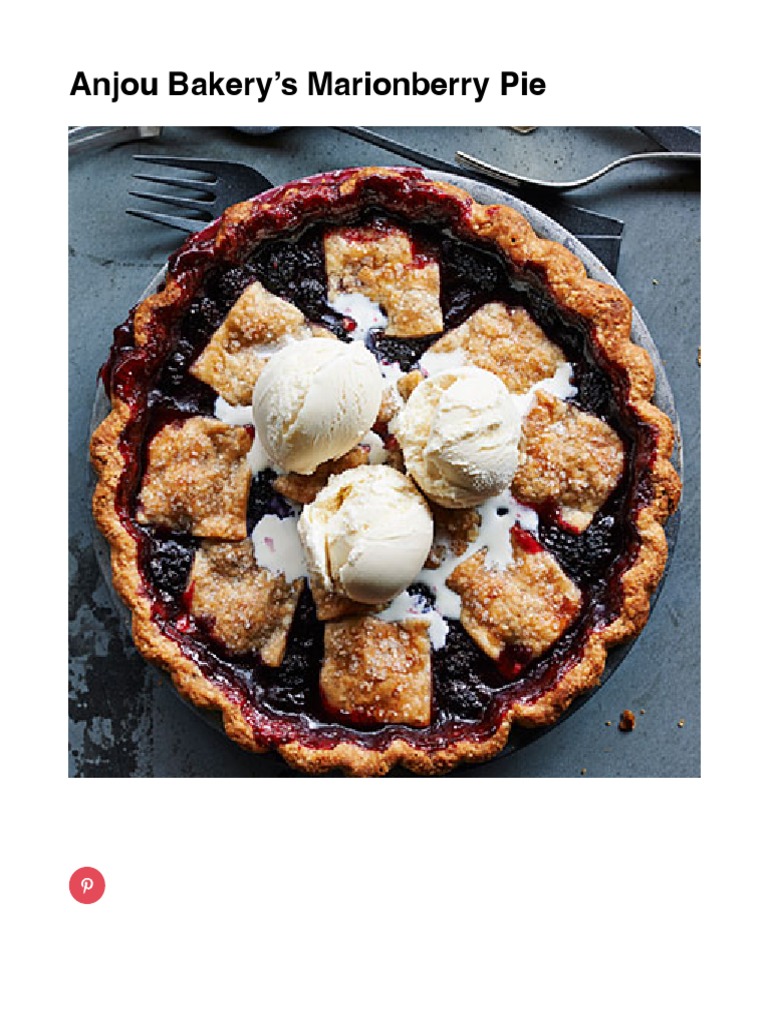 Anjou Bakery’s Marionberry Pie PDF Fat Nutrition Facts Label