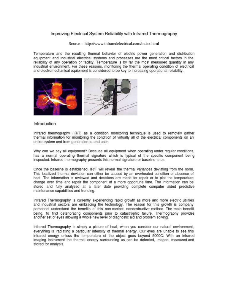 Infrared Thermography for Electrical Maintenance | PDF | Thermography ...