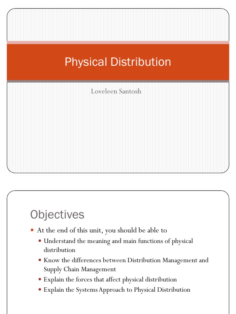 Understanding Physical Distribution in Marketing | PDF | Warehouse ...