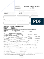 English Language Test Level B1: Paper One: Reading and Writing (90')