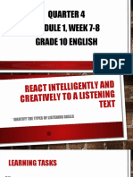 Quarter 4 Module 1, Week 7-8 Grade 10 English