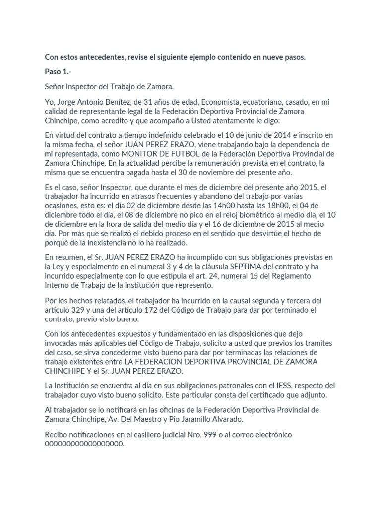 Ejemplo de Los Pasos Del Visto Bueno | PDF | Justicia | Crimen y violencia