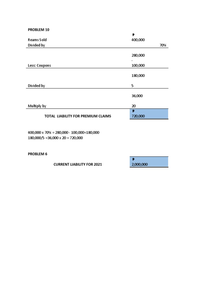 Premium Claims Liability Calculation | PDF