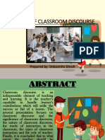 Nature of Classroom Discourse: Prepared By-Debasmita Ghosh