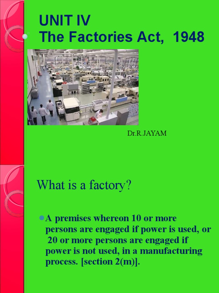 The Factories Act 1948 PDF Occupational Safety And Health Crane